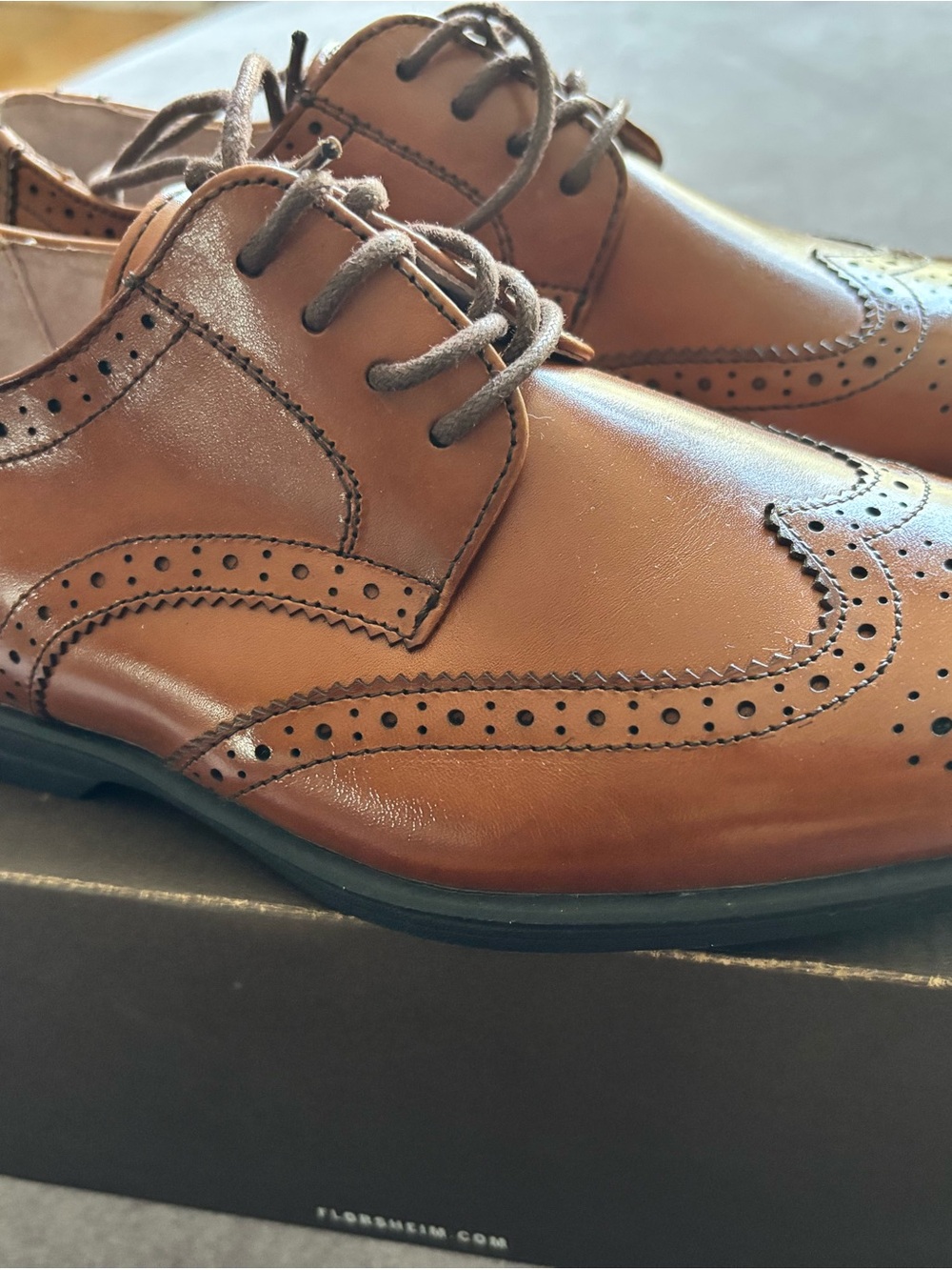 Florsheim Reveal Wing Jr. Dress Shoes - Cognac Brown